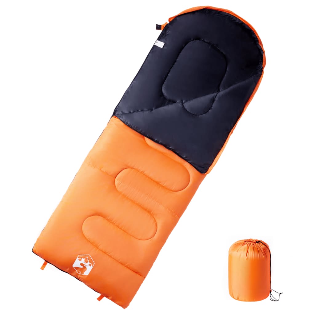 vidaXL Sleeping Bag for Adults Camping 3-4 Seasons - Orange - 200 x 83 cm