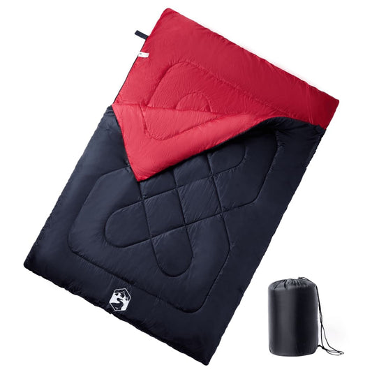 vidaXL Double Sleeping Bag with Pillows for Adults Camping 3-4 Seasons - Red - 220 x 150 cm - 64134