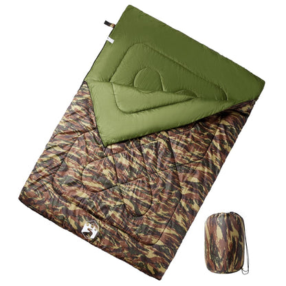 vidaXL Double Sleeping Bag with Pillows for Adults Camping 3-4 Seasons - Gre - 220 x 150 cm - 64145