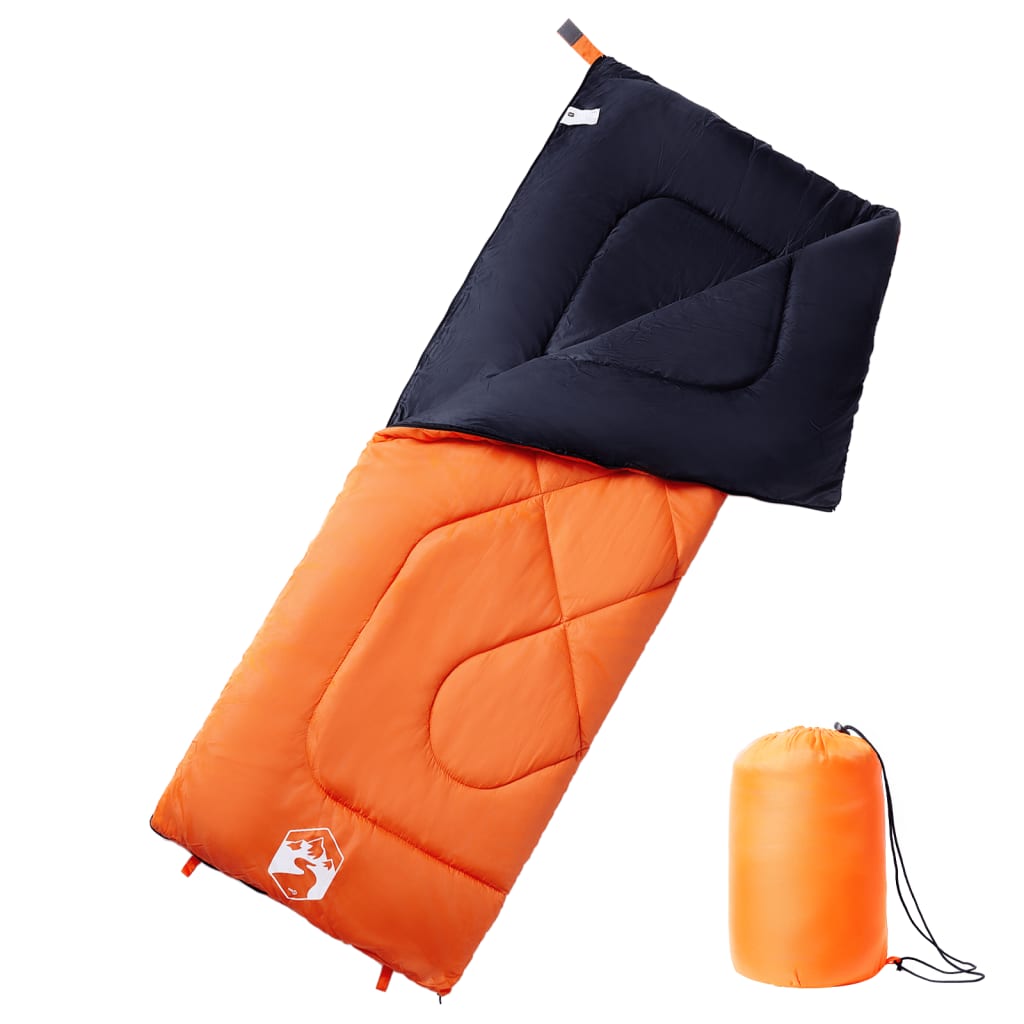 vidaXL Sleeping Bag for Adults Camping 3 Seasons - Orange - 190 x 72 cm - 64187