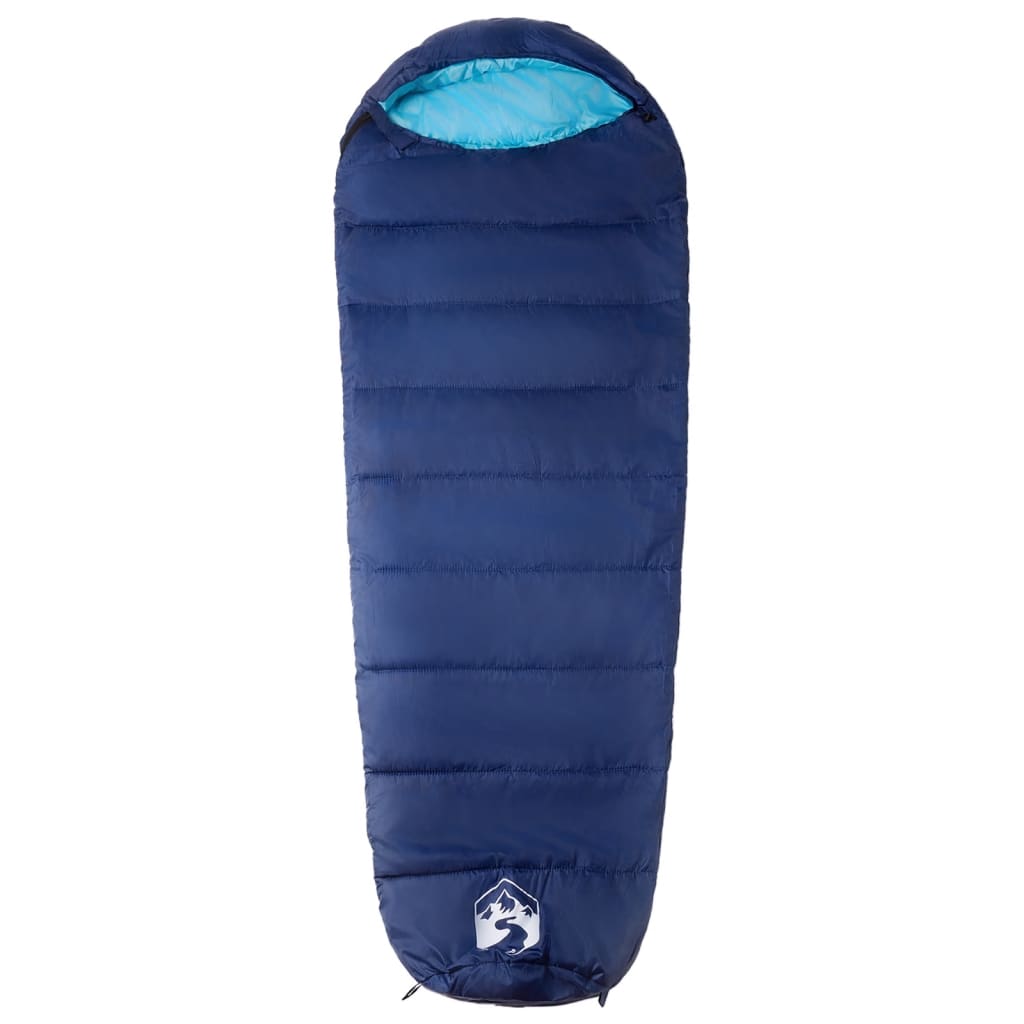 vidaXL Mummy Sleeping Bag for Adults Camping 3 Seasons - Blue - 215 x 85 cm