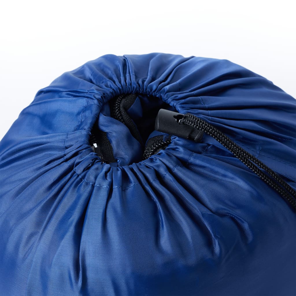 vidaXL Mummy Sleeping Bag for Adults Camping 3 Seasons - Blue - 215 x 85 cm