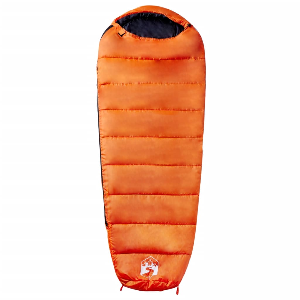 vidaXL Mummy Sleeping Bag for Adults Camping 3 Seasons - Orange - 215 x 85 cm