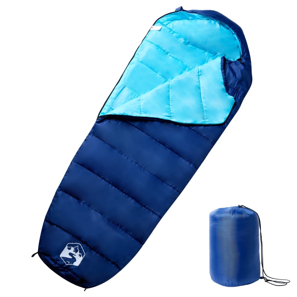 vidaXL Mummy Sleeping Bag for Adults Camping 3 Seasons - Blue - 215 x 85 cm - 64230