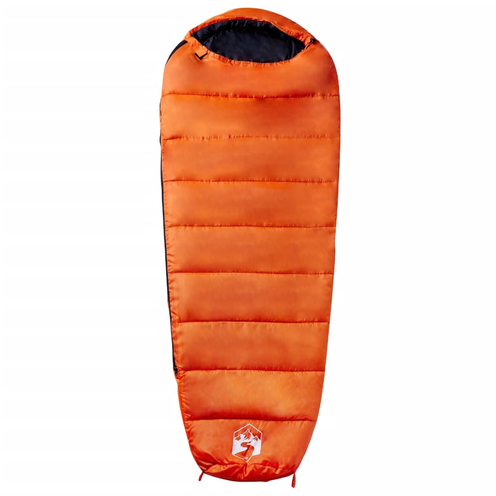 vidaXL Mummy Sleeping Bag for Adults Camping 3 Seasons - Orange - 215 x 85 cm - 64243