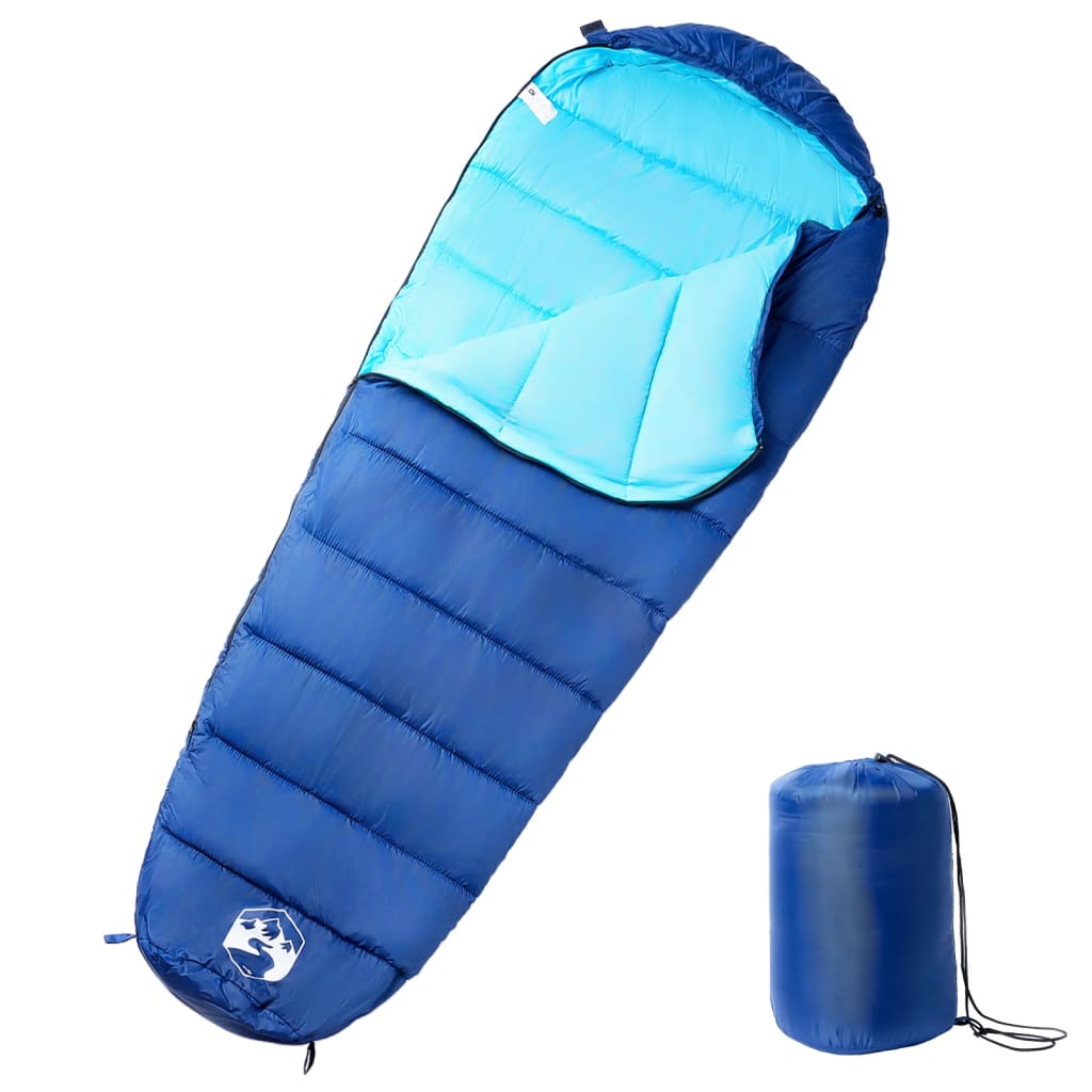 vidaXL Mummy Sleeping Bag for Adults Camping 3 Seasons - Blue - 215 x 85 cm - 64268