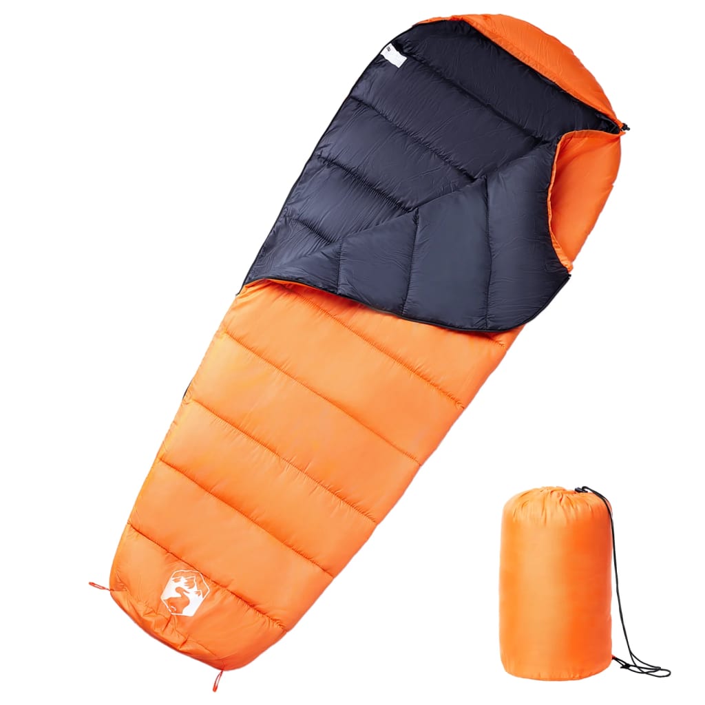 vidaXL Mummy Sleeping Bag for Adults Camping 3 Seasons - Orange - 215 x 85 cm - 64281