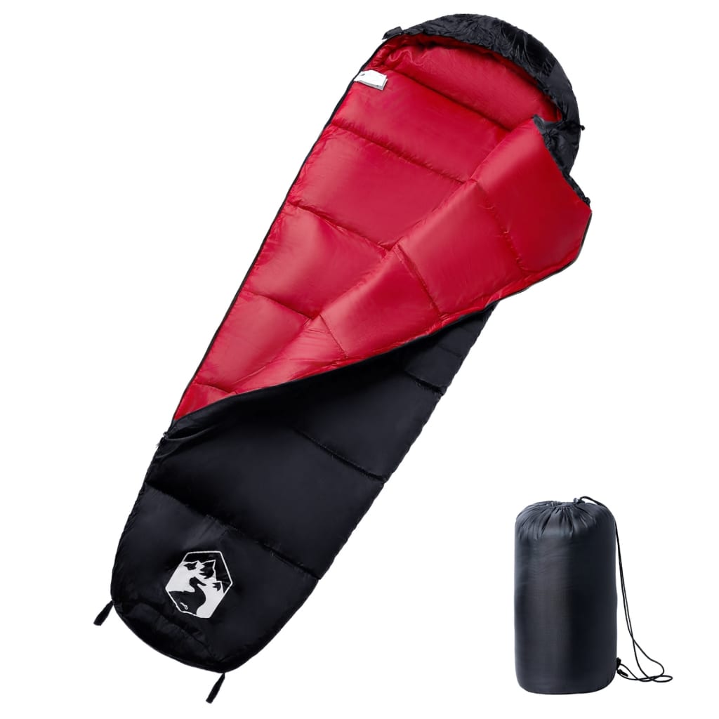 vidaXL Mummy Sleeping Bag for Adults Camping 3 Seasons - Red - 180 x 63 cm