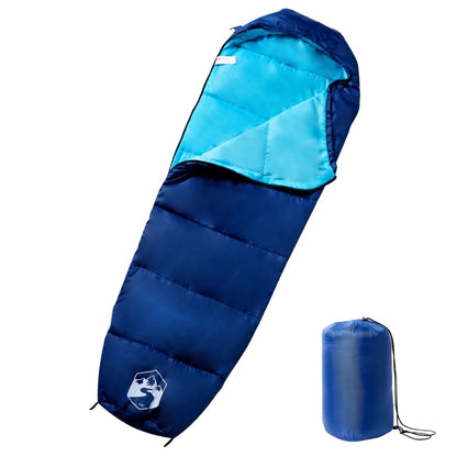 vidaXL Mummy Sleeping Bag for Adults Camping 3 Seasons - Blue - 180 x 63 cm