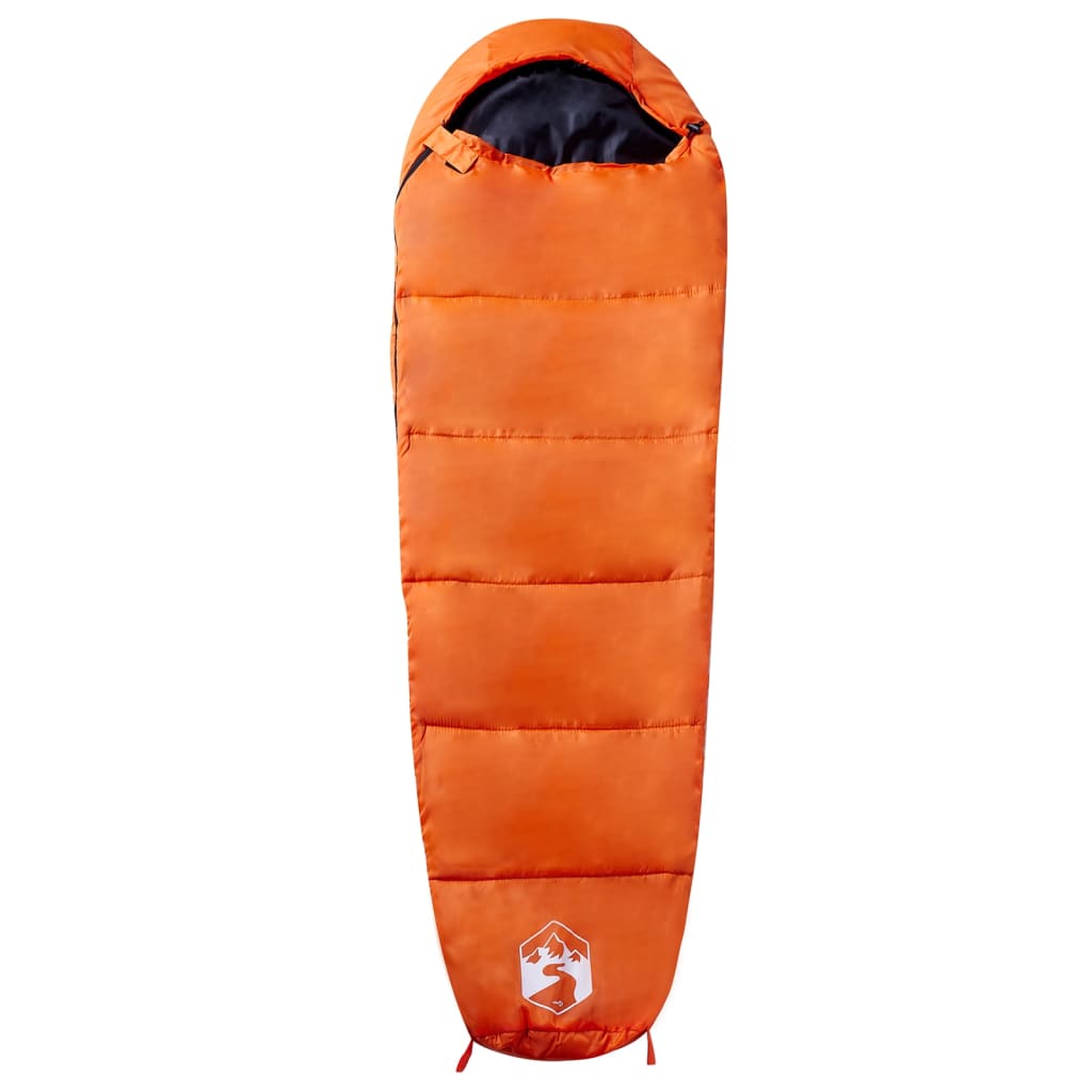 vidaXL Mummy Sleeping Bag for Adults Camping 3 Seasons - Orange - 180 x 63 cm