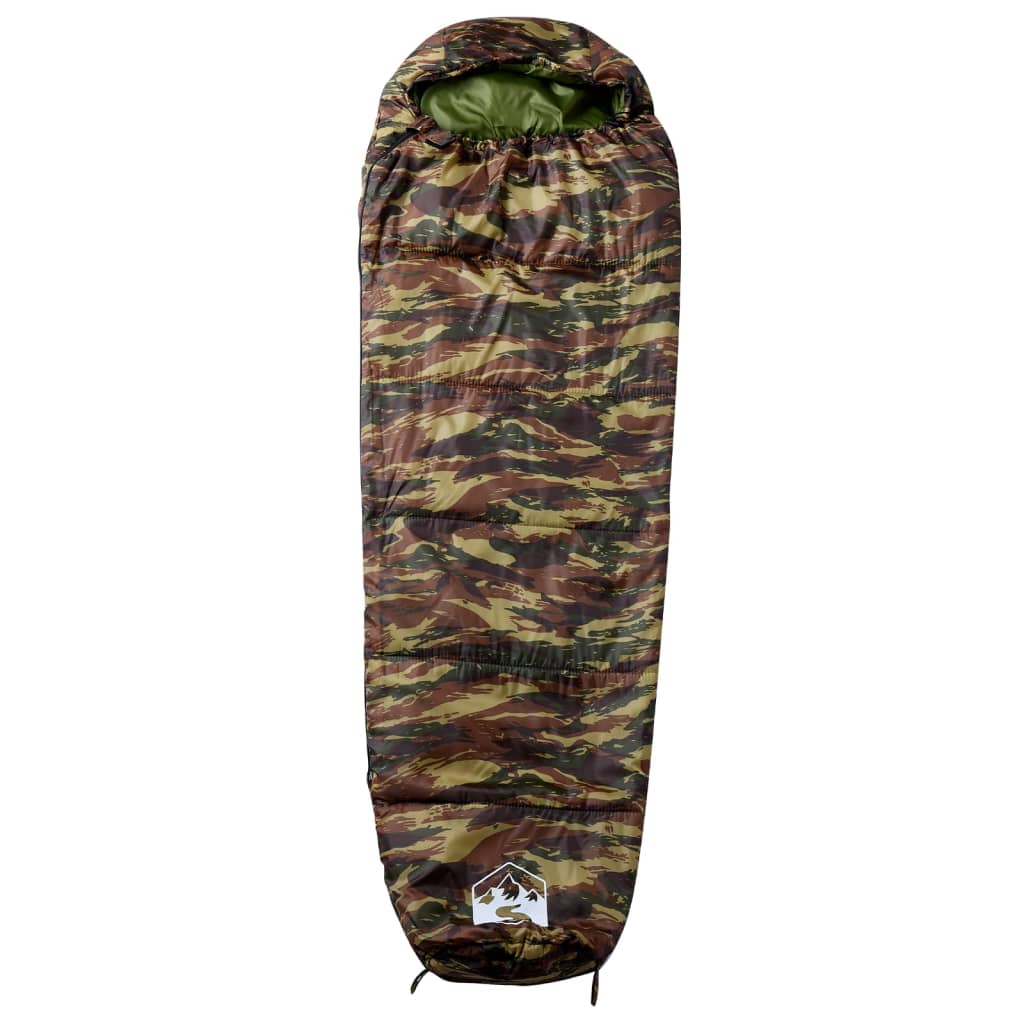 vidaXL Mummy Sleeping Bag for Adults Camping 3 Seasons - Gre - 194 x 68 cm