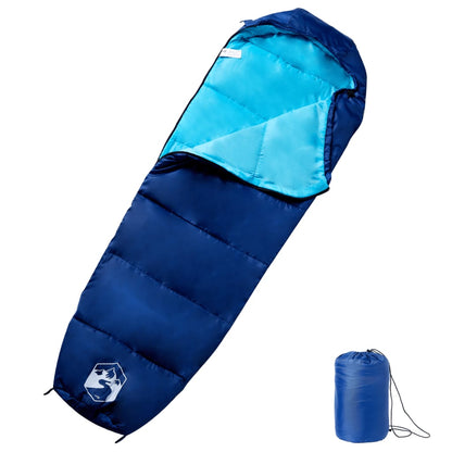 vidaXL Mummy Sleeping Bag for Adults Camping 3 Seasons - Blue - 207 x 70 cm
