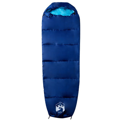 vidaXL Mummy Sleeping Bag for Adults Camping 3 Seasons - Blue - 207 x 70 cm