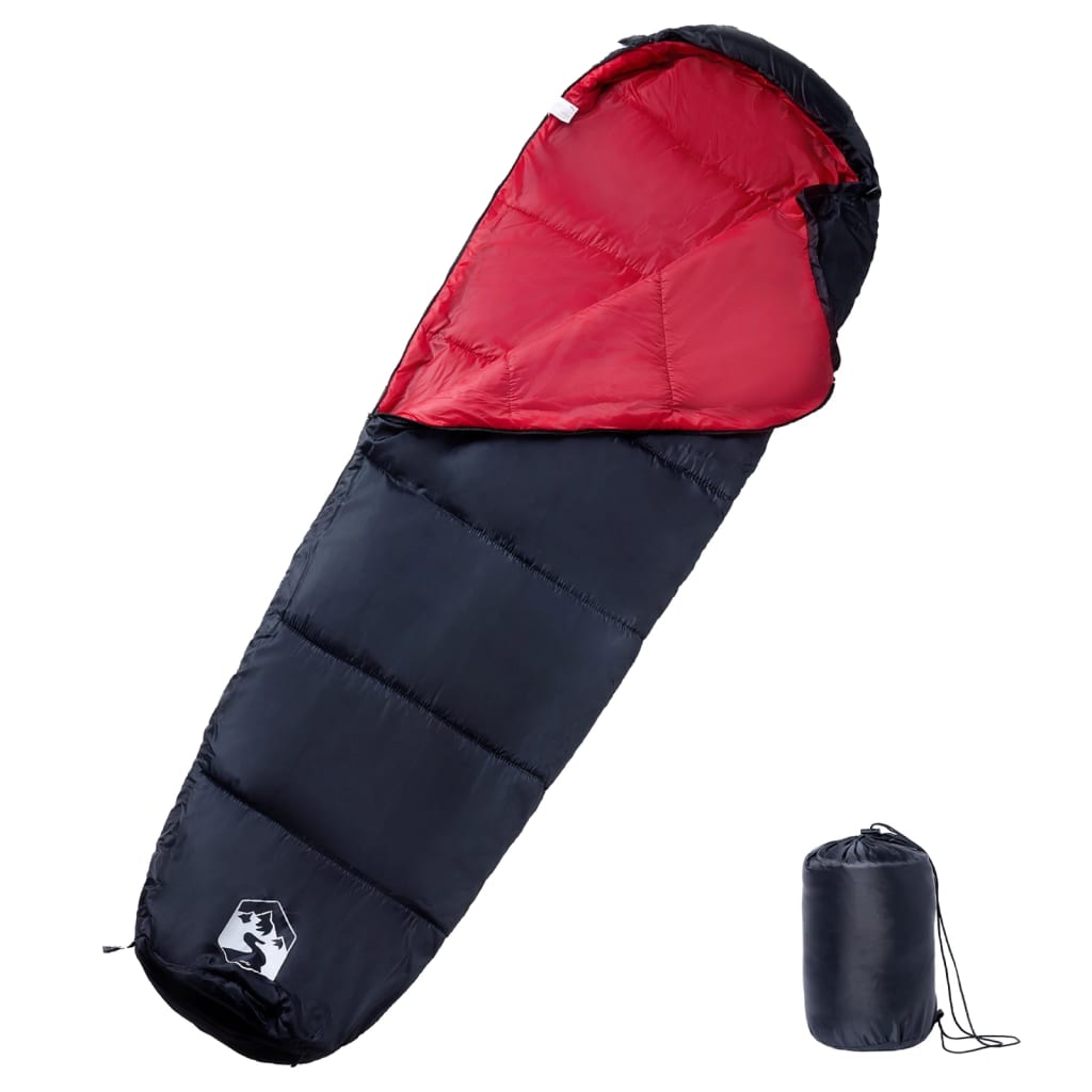 vidaXL Mummy Sleeping Bag for Adults Camping 3 Seasons - Red - 222 x 74 cm