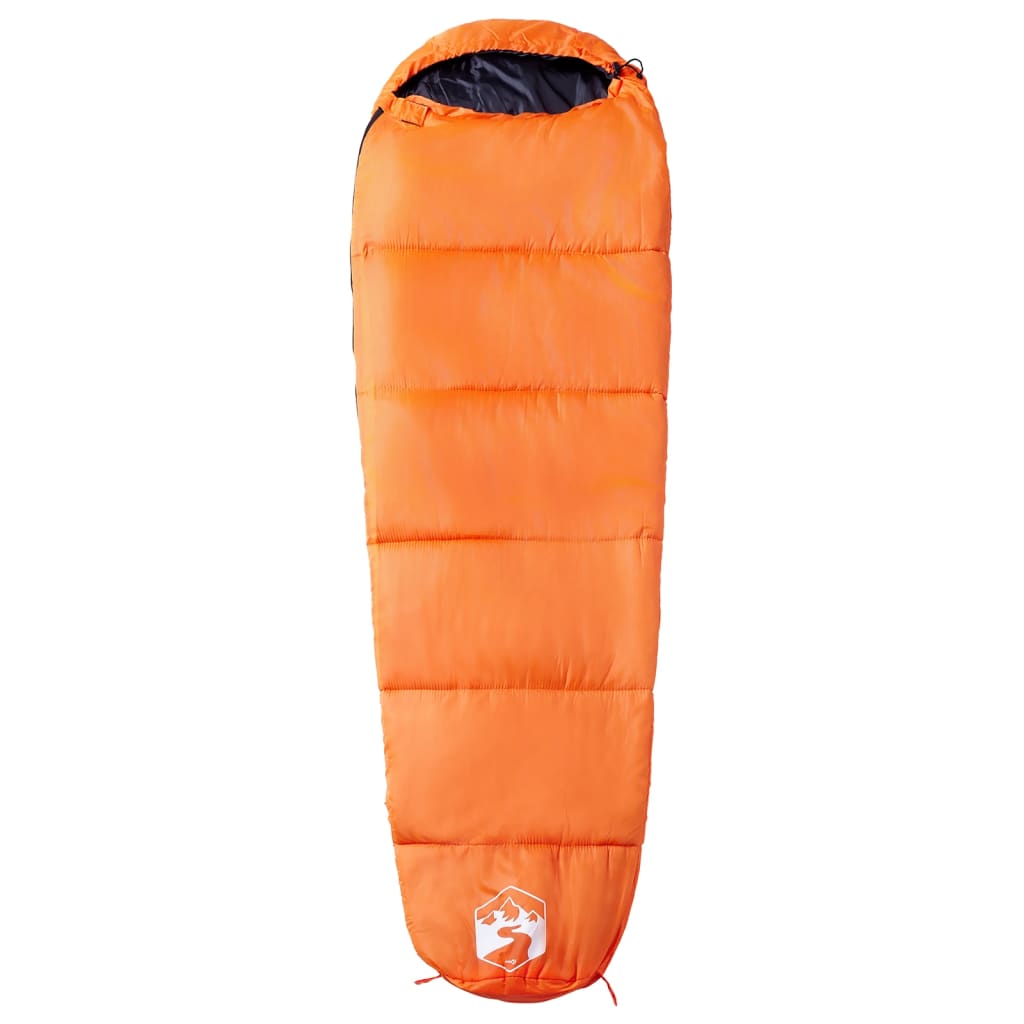 vidaXL Mummy Sleeping Bag for Adults Camping 3 Seasons - Orange - 222 x 74 cm