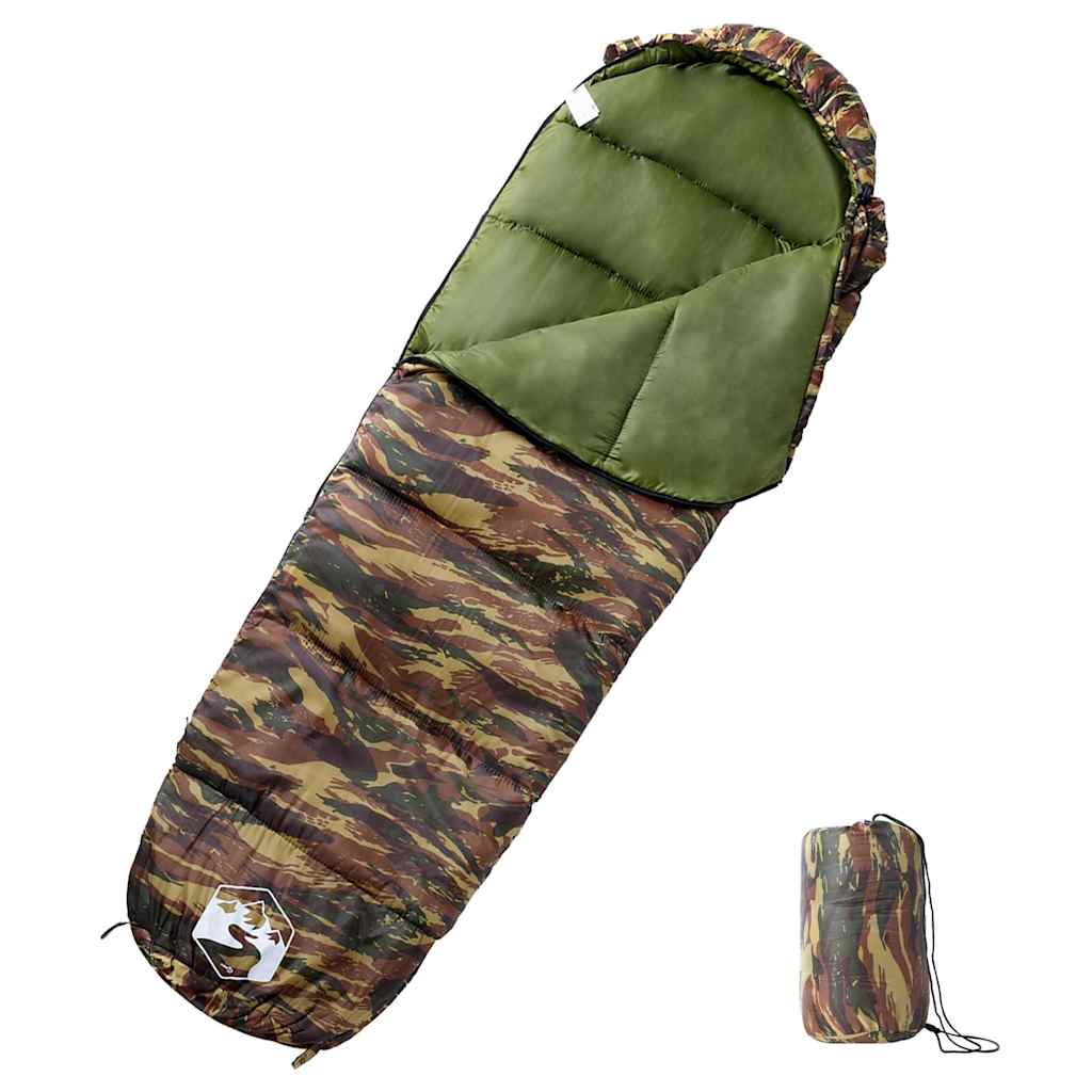vidaXL Mummy Sleeping Bag for Adults Camping 3 Seasons - Gre - 180 x 62 cm