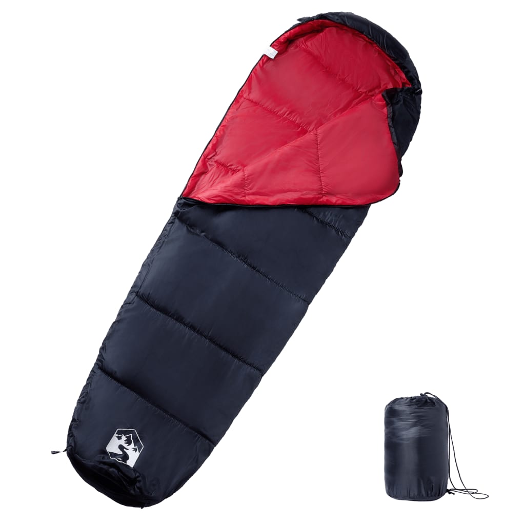 vidaXL Mummy Sleeping Bag for Adults Camping 3 Seasons - Red - 208 x 72 cm