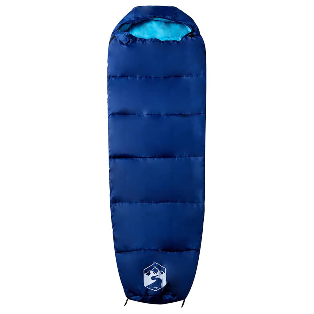 vidaXL Mummy Sleeping Bag for Adults Camping 3 Seasons - Blue - 208 x 72 cm