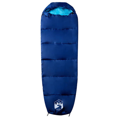 vidaXL Mummy Sleeping Bag for Adults Camping 3 Seasons - Blue - 208 x 72 cm