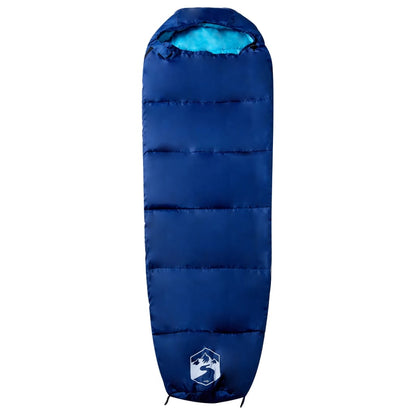 vidaXL Mummy Sleeping Bag for Adults Camping 3 Seasons - Blue - 222 x 74 cm - 64457
