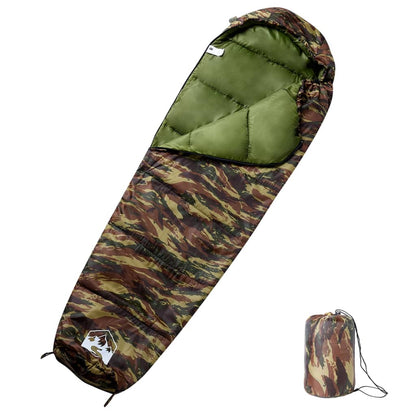 vidaXL Mummy Sleeping Bag for Adults Camping 3 Seasons - Gre - 222 x 74 cm - 64473