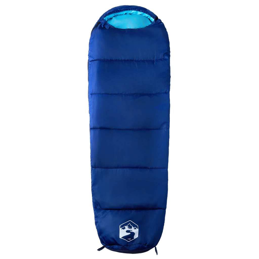 vidaXL Mummy Sleeping Bag for Adults Camping 3 Seasons - Blue - 208 x 71 cm