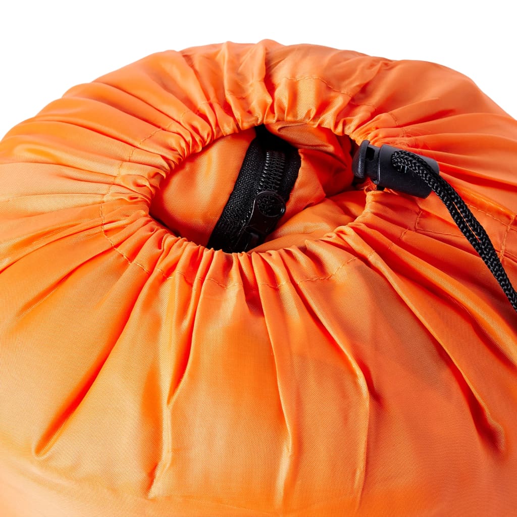 vidaXL Mummy Sleeping Bag for Adults Camping 3 Seasons - Orange - 208 x 71 cm
