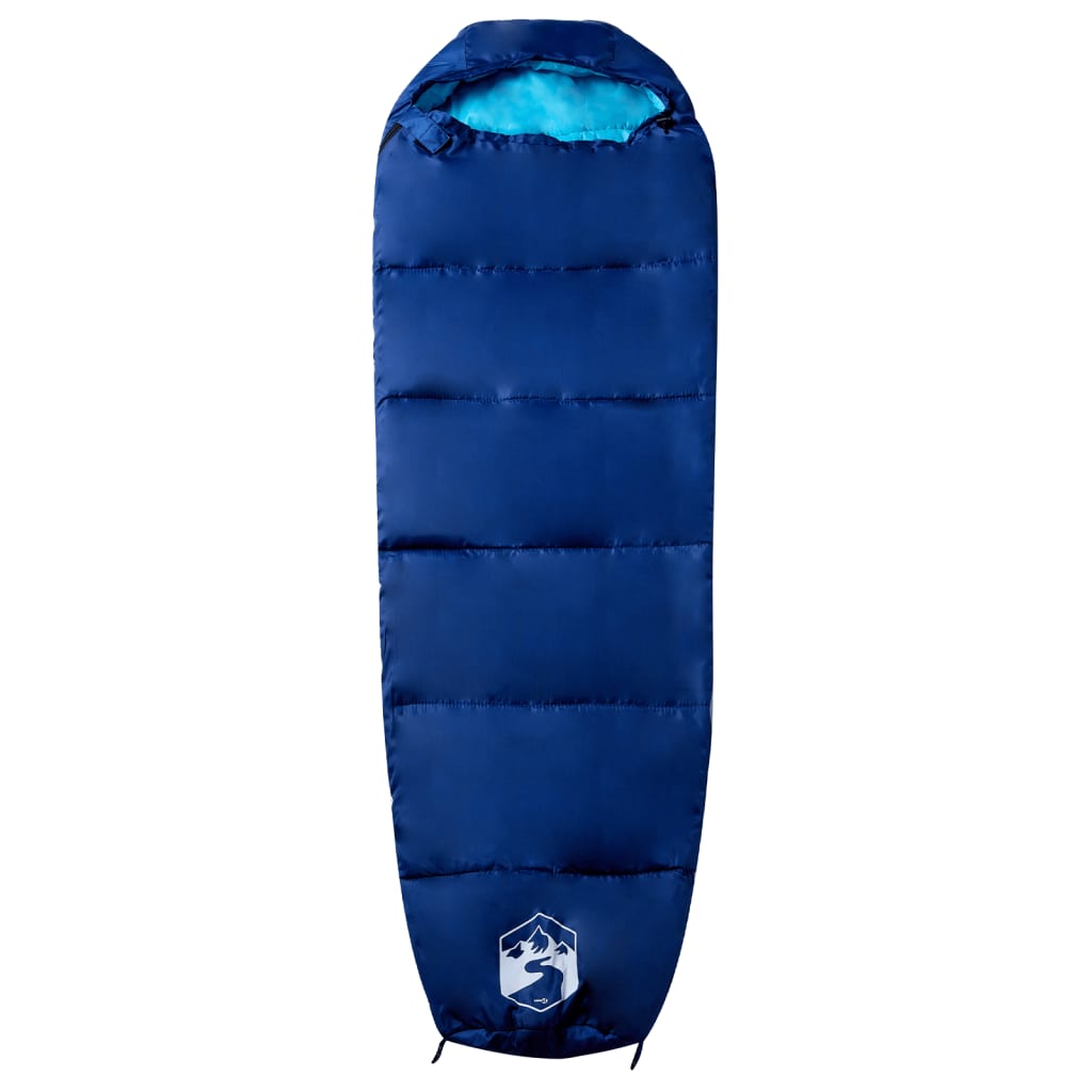 vidaXL Mummy Sleeping Bag for Adults Camping 3 Seasons - Blue - 222 x 74 cm - 64553