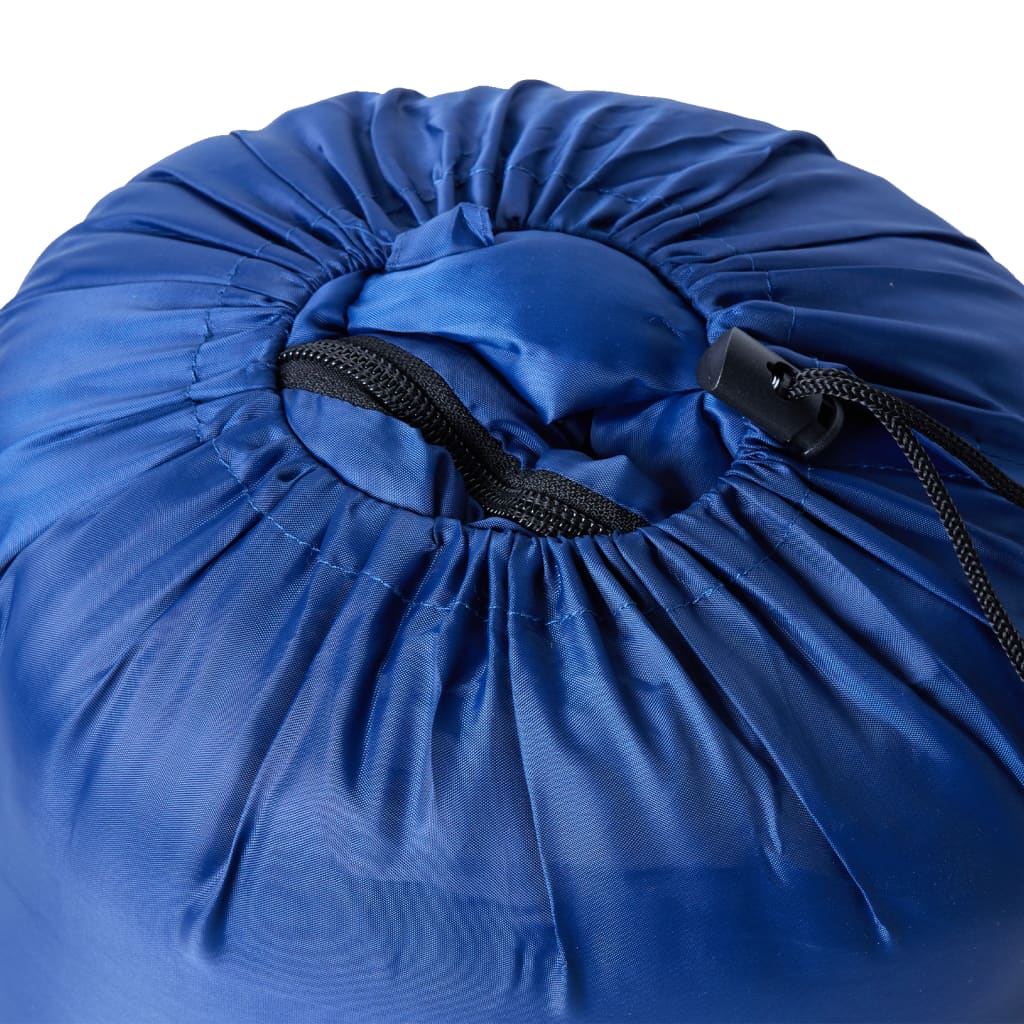 vidaXL Mummy Sleeping Bag for Adults Camping 3 Seasons - Blue - 222 x 74 cm - 64553
