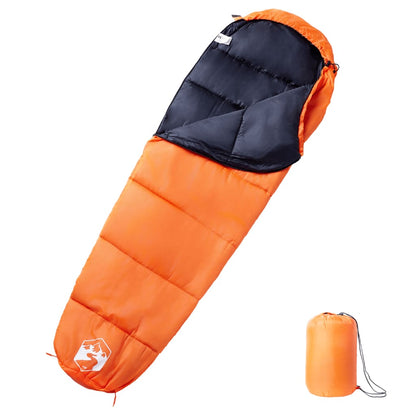 vidaXL Mummy Sleeping Bag for Adults Camping 3 Seasons - Orange - 222 x 74 cm - 64554