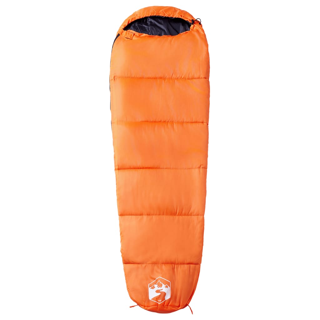 vidaXL Mummy Sleeping Bag for Adults Camping 3 Seasons - Orange - 222 x 74 cm - 64554