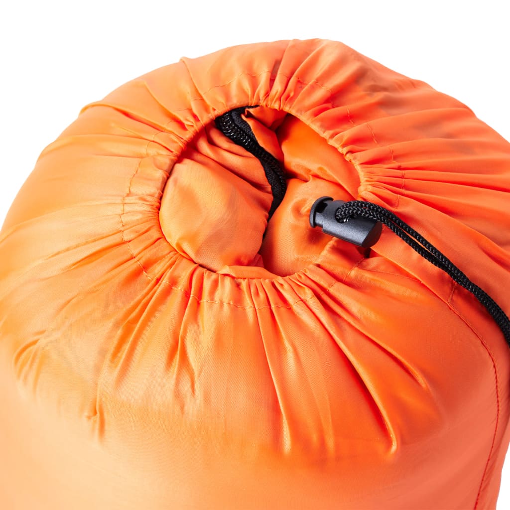 vidaXL Mummy Sleeping Bag for Adults Camping 3 Seasons - Orange - 222 x 74 cm - 64554