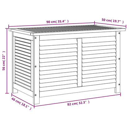 vidaXL Garden Storage Box with Louver 90x50x56 cm Solid Wood Acacia - Brown