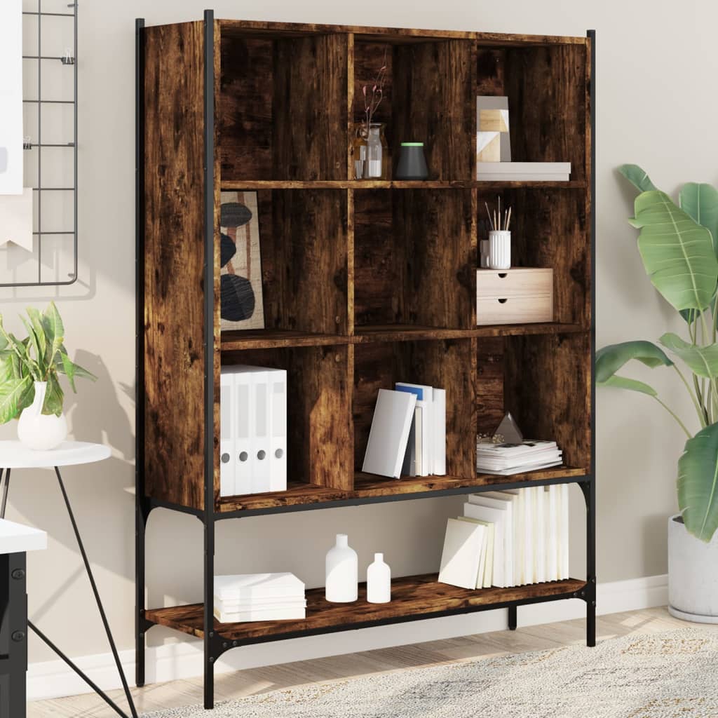 vidaXL Bookcase Smoked Oak 102x30x141.5 cm Engineered Wood - Brown