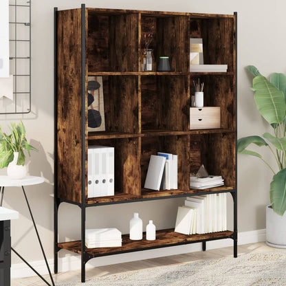 vidaXL Bookcase Smoked Oak 102x30x141.5 cm Engineered Wood - Brown