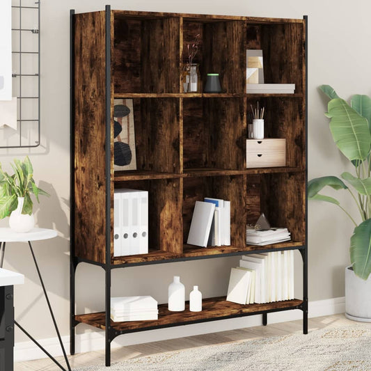 vidaXL Bookcase Smoked Oak 102x30x141.5 cm Engineered Wood - Brown