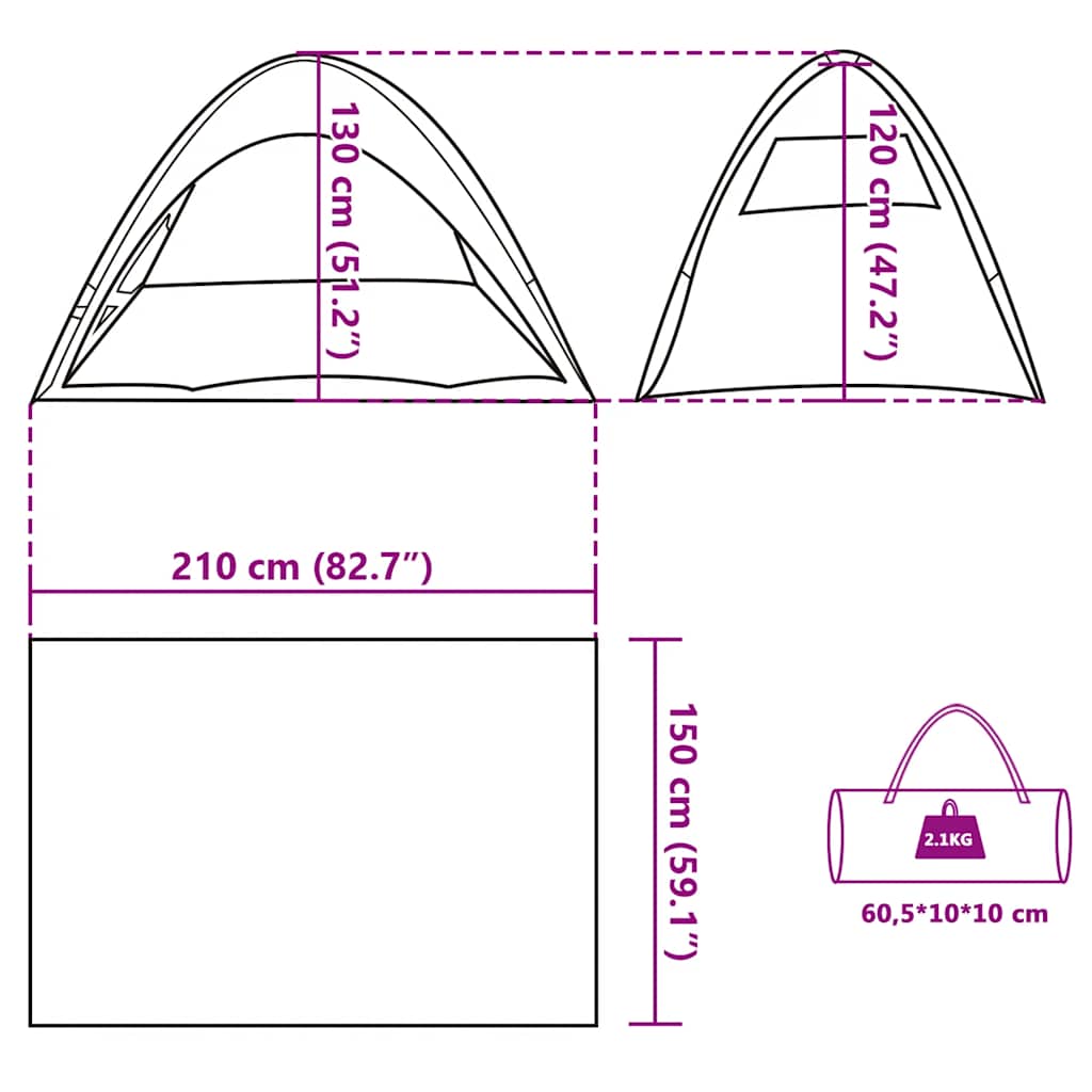 vidaXL Beach Tent Azure Blue Waterproof
