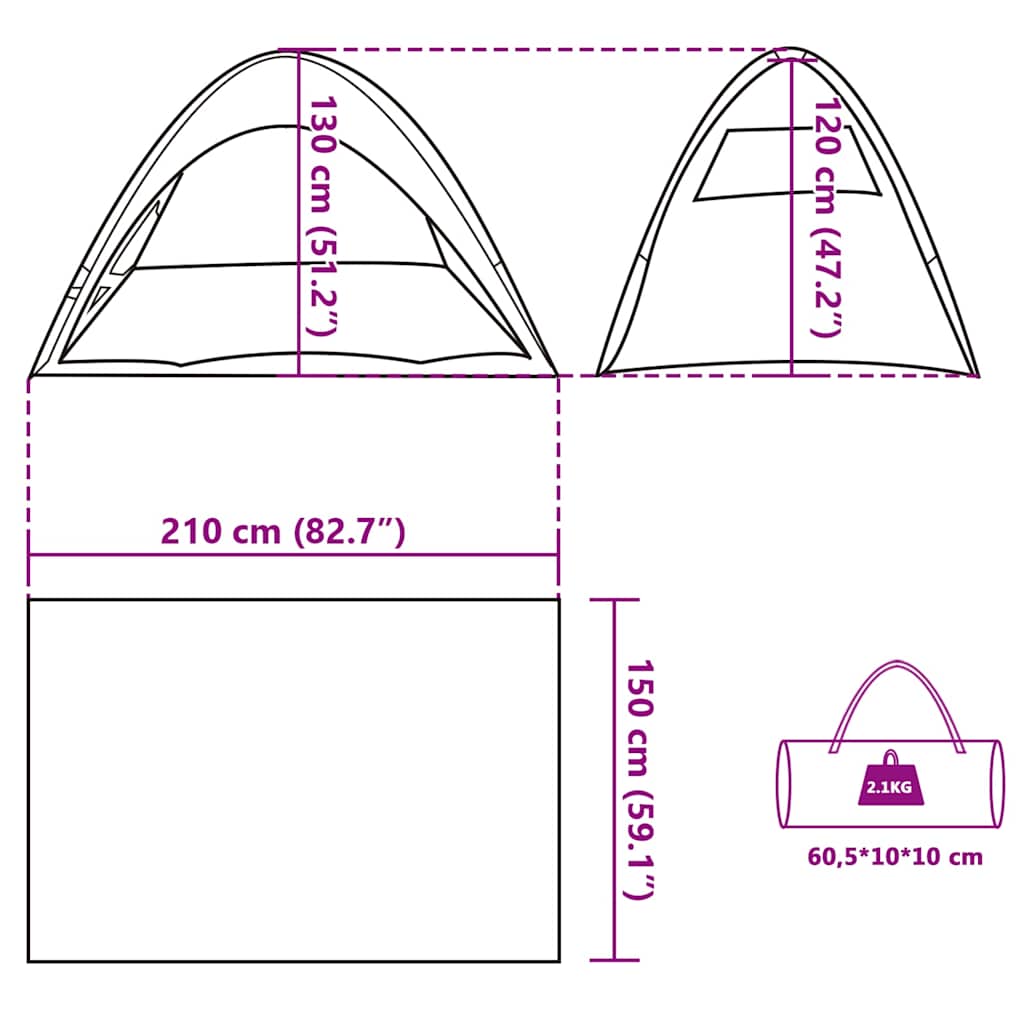 vidaXL Beach Tent Sea Green Waterproof