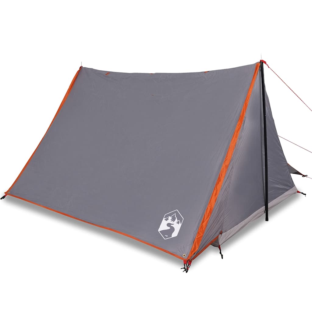 vidaXL Camping Tent 2-Person Grey and Orange Waterproof - 42897