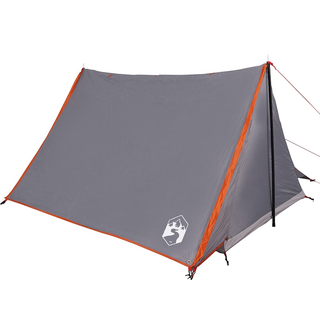 vidaXL Camping Tent 2-Person Grey and Orange Waterproof - 42897