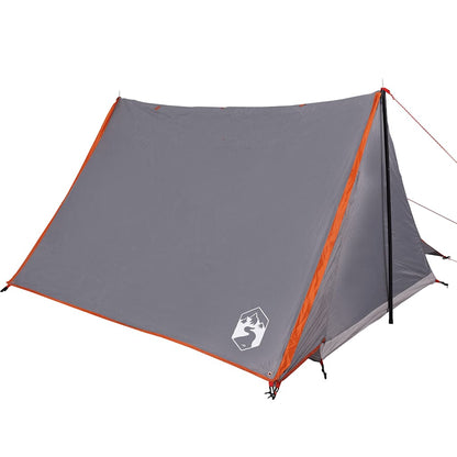 vidaXL Camping Tent 2-Person Grey and Orange Waterproof - 42897