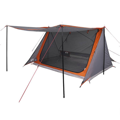 vidaXL Camping Tent 2-Person Grey and Orange Waterproof - 42897