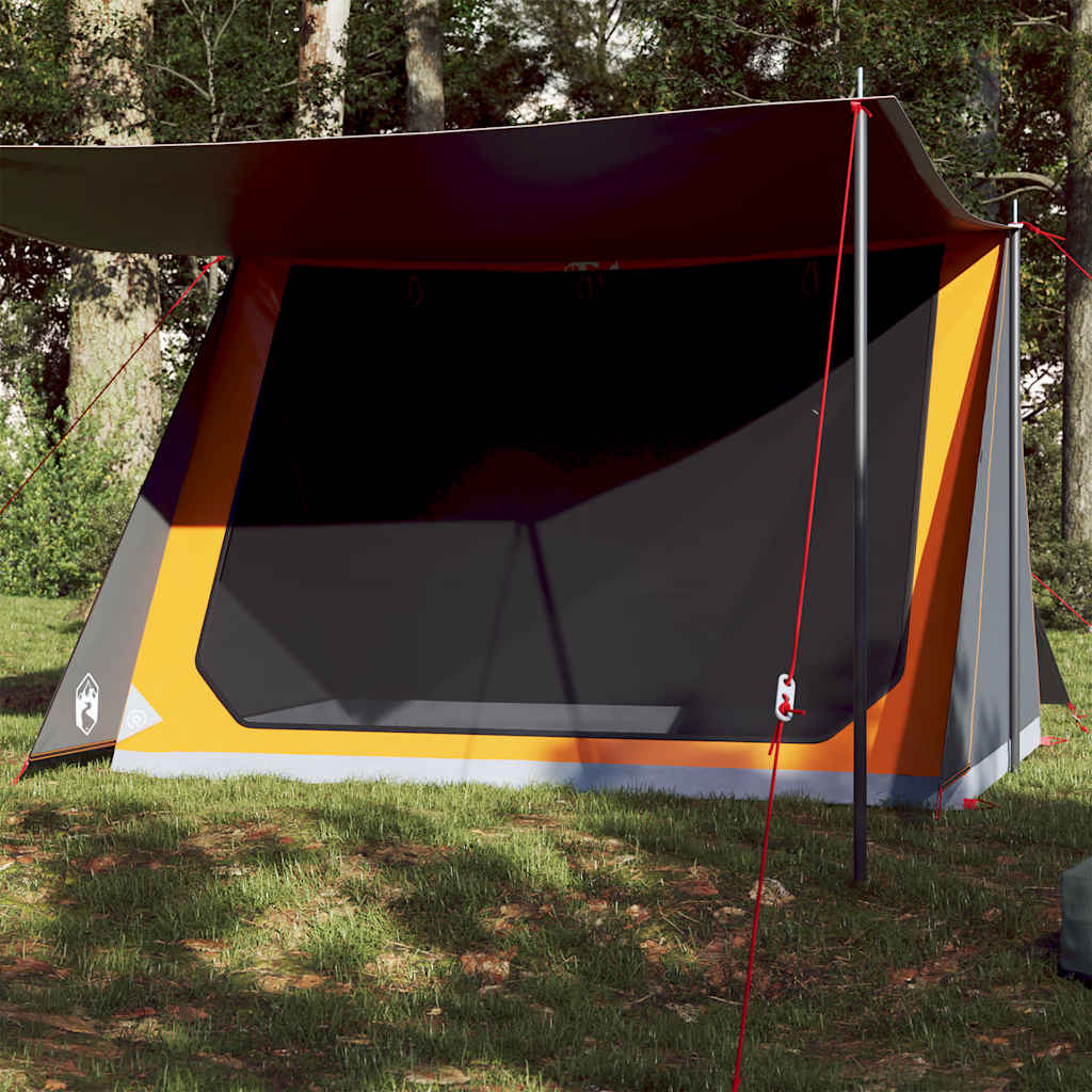 vidaXL Camping Tent 2-Person Grey and Orange Waterproof - 42897