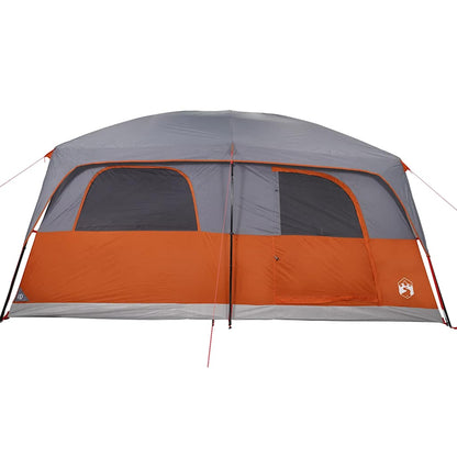 vidaXL Family Tent Cabin 8-Person Grey and Orange Waterproof