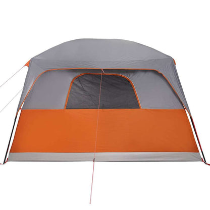 vidaXL Family Tent Cabin 8-Person Grey and Orange Waterproof