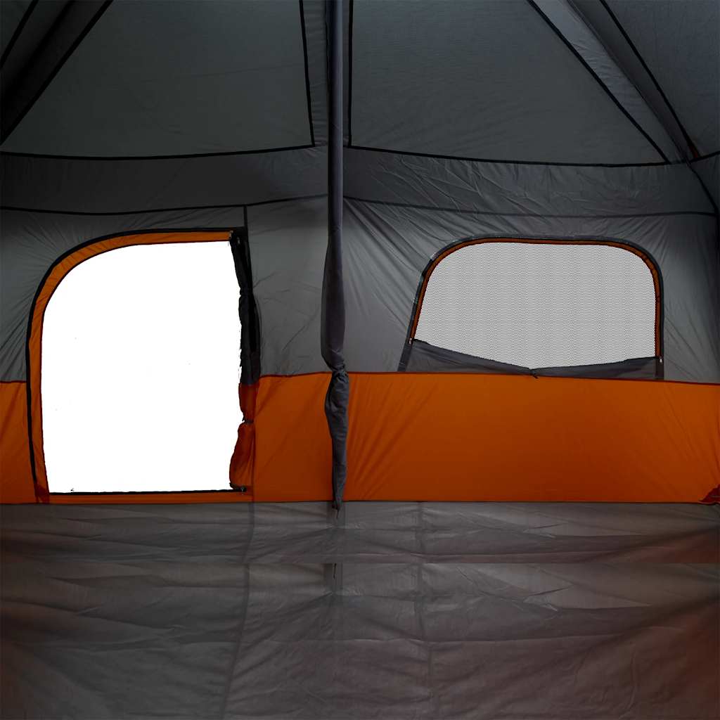 vidaXL Family Tent Cabin 8-Person Grey and Orange Waterproof