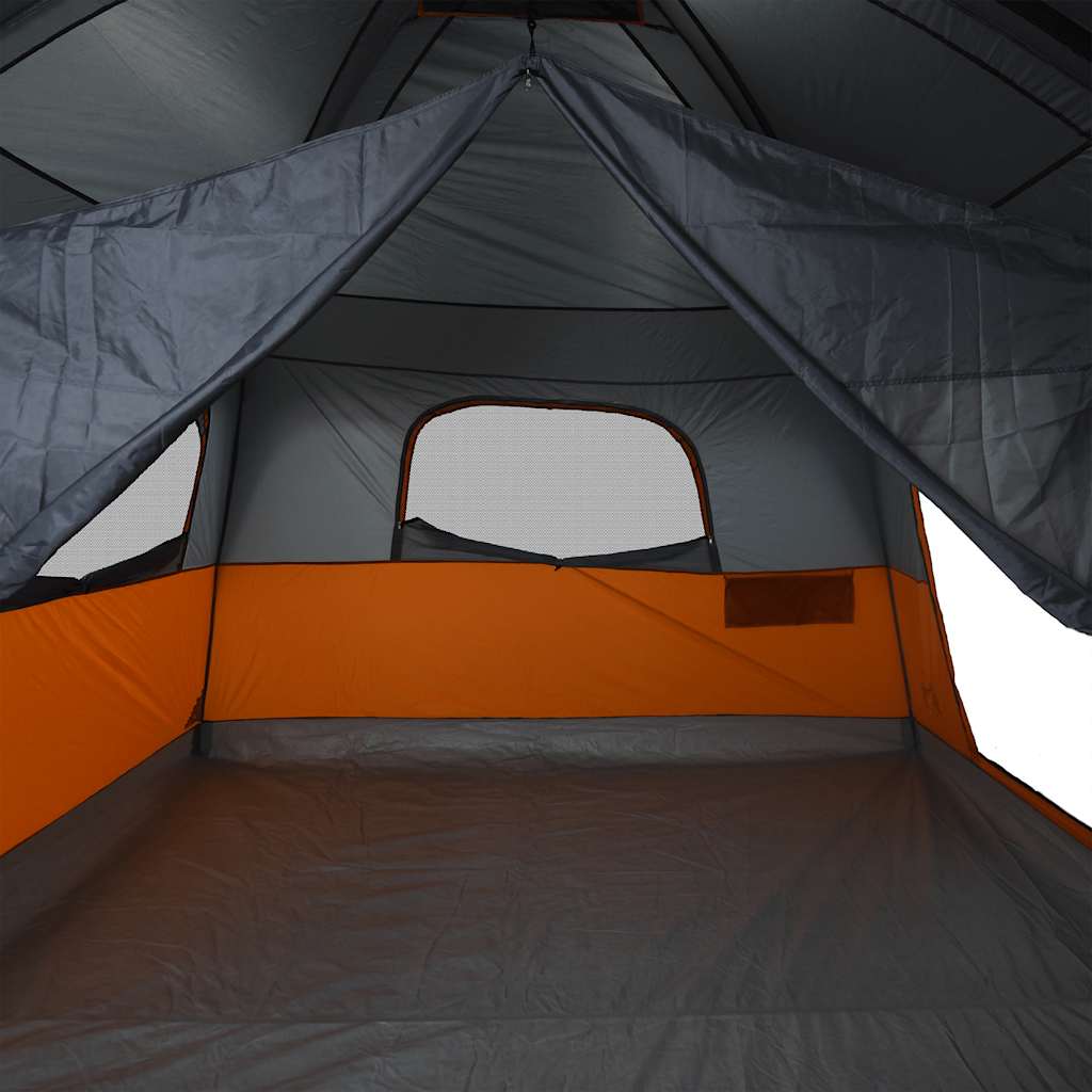 vidaXL Family Tent Cabin 8-Person Grey and Orange Waterproof