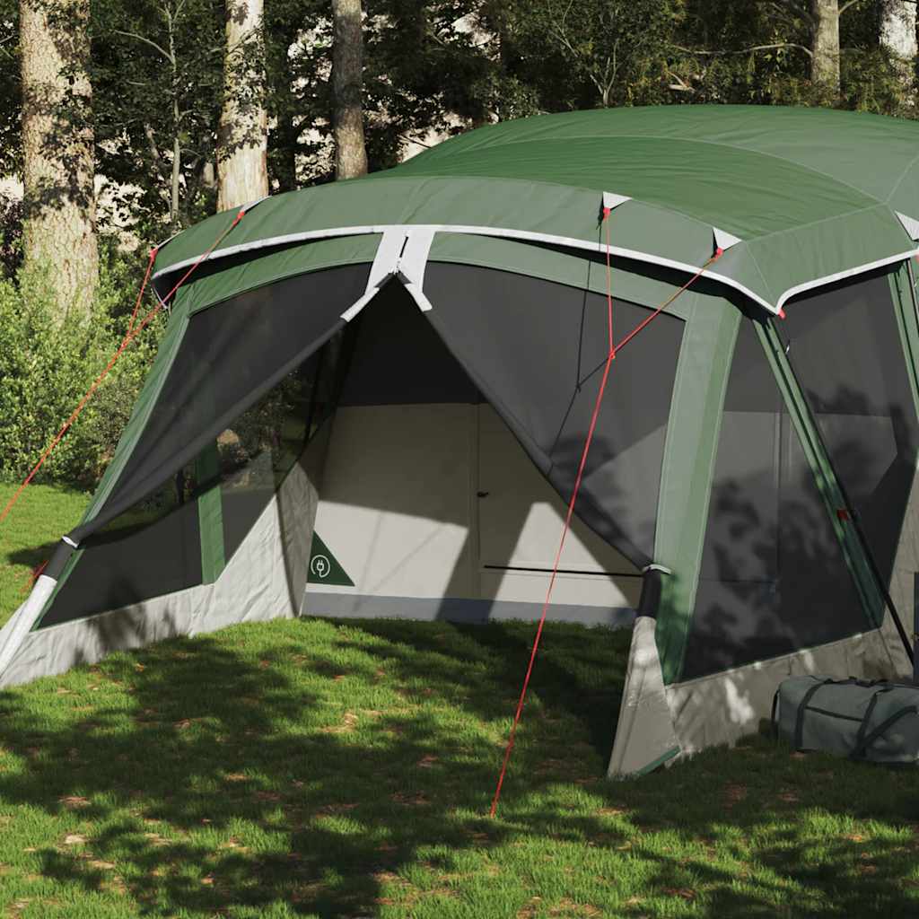 vidaXL Camping Tent with Porch 4-Person Green Waterproof - 42921