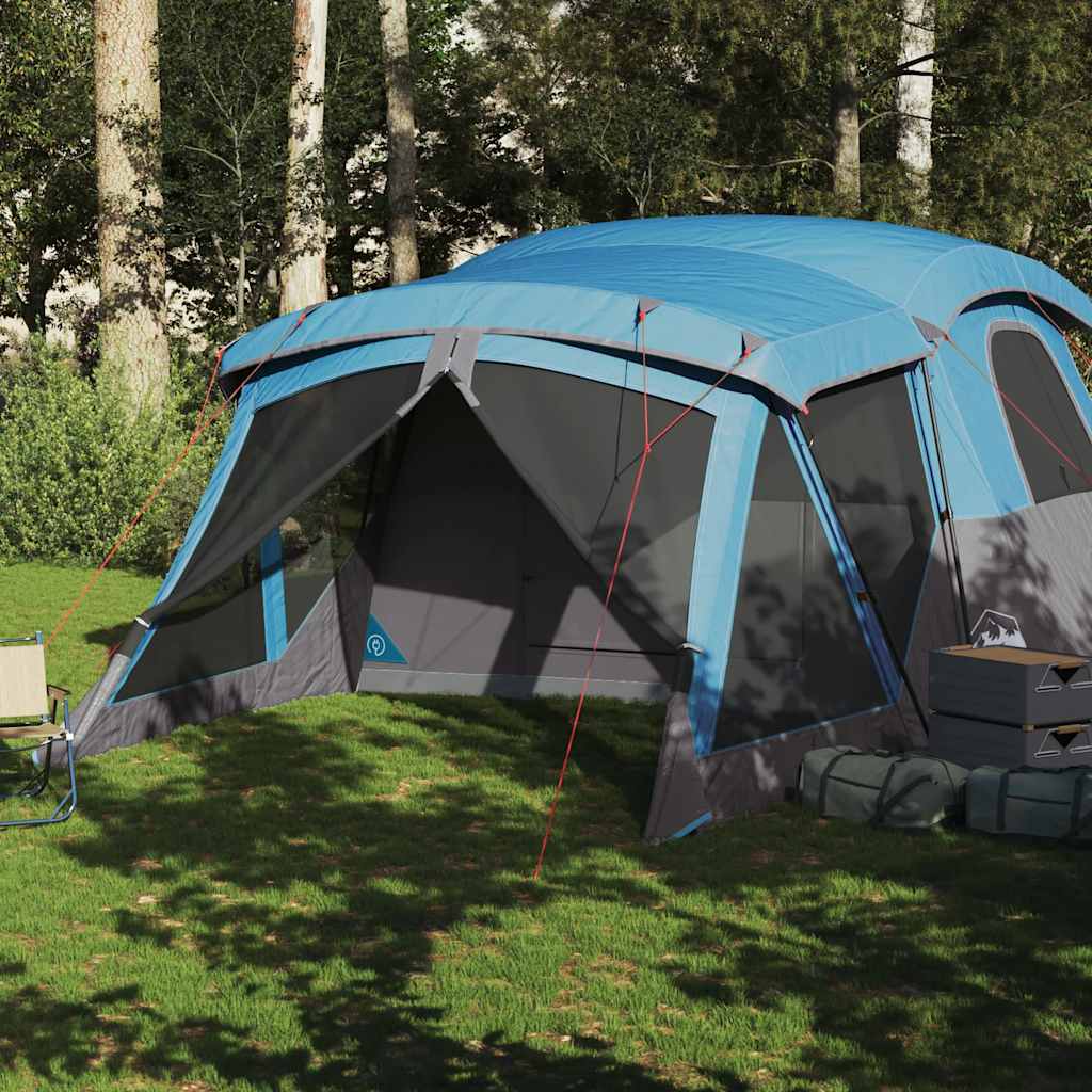 vidaXL Camping Tent with Porch 4-Person Blue Waterproof - 42926