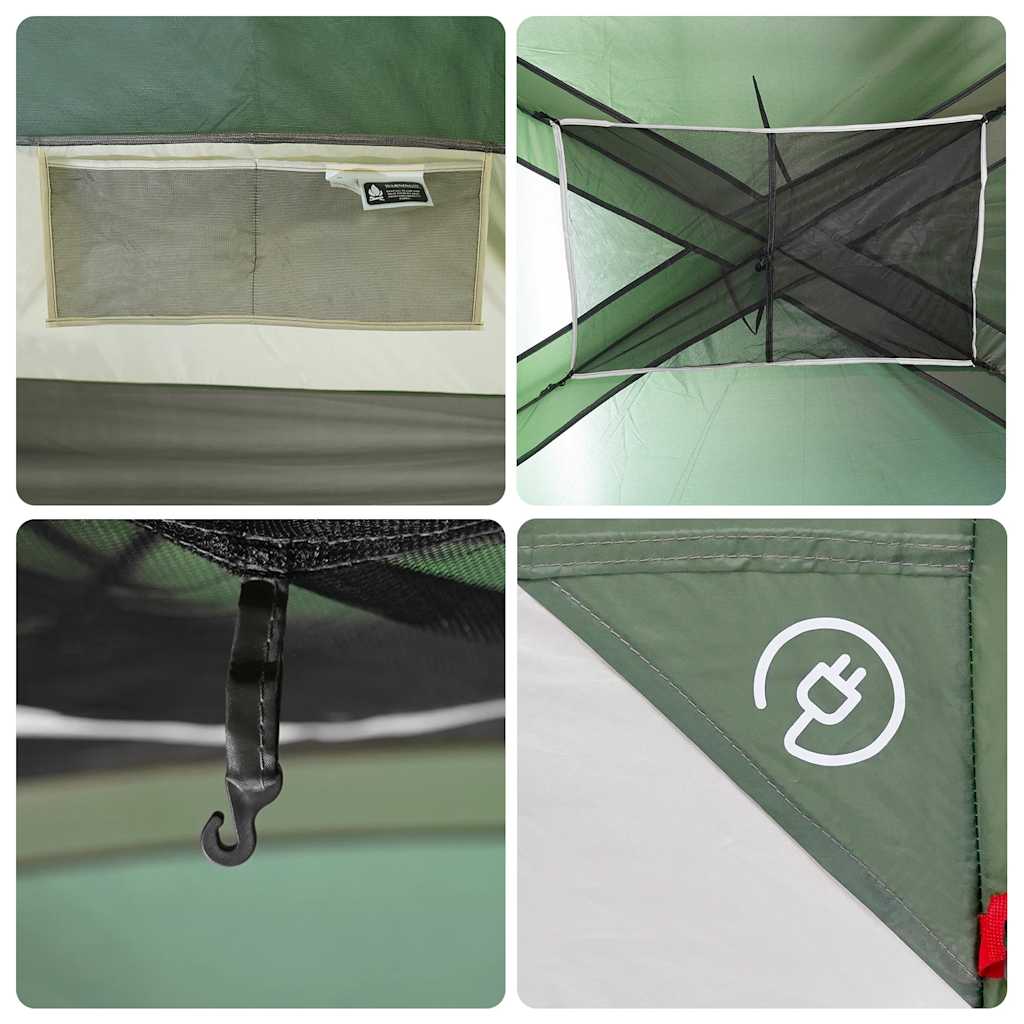vidaXL Family Tent Cabin 10-Person Green Waterproof